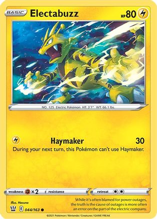 Electabuzz 044/163 - SWSH05 Battle Styles Reverse Holofoil