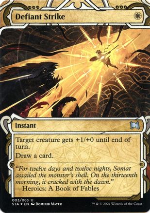 Defiant Strike (STA-003) - Strixhaven Mystical Archive (Borderless) Foil