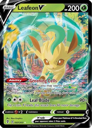 Leafeon V 007/203 - SWSH07 Evolving Skies Holofoil
