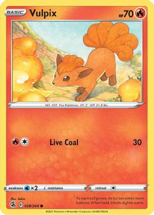 Vulpix 028/264 - SWSH08 Fusion Strike Reverse Holofoil