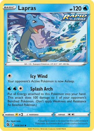 Lapras 054/264 - SWSH08 Fusion Strike Reverse Holofoil