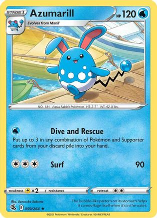 Azumarill 059/264 - SWSH08 Fusion Strike Reverse Holofoil