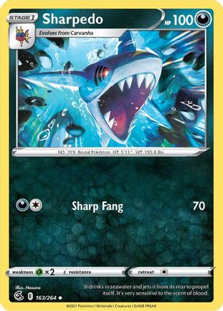 Sharpedo 163/264 - SWSH08 Fusion Strike Reverse Holofoil