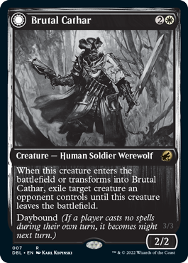 Brutal Cathar // Moonrage Brute (DBL-007) - Innistrad: Double Feature: (Double Faced Transform)