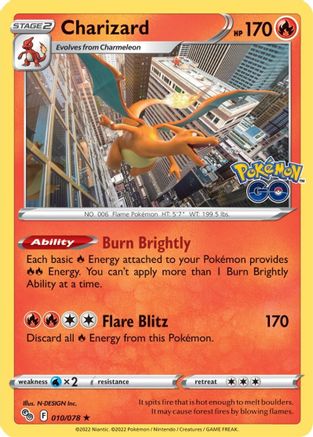 Charizard 010/078 - Pokemon GO Holofoil