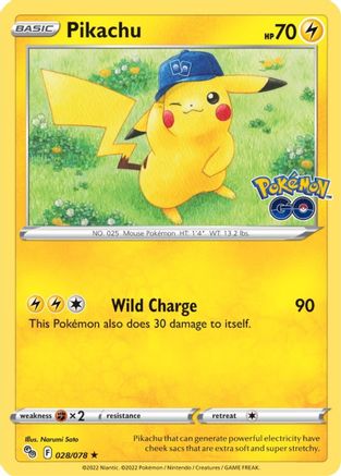 Pikachu 028/078 - Pokemon GO Reverse Holofoil