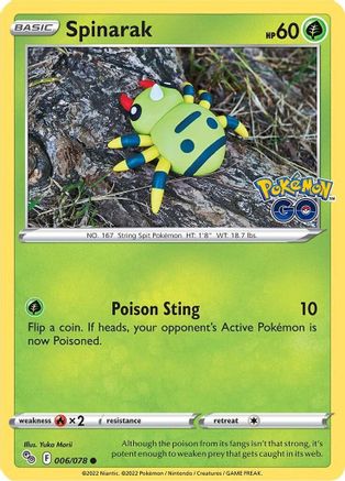 Spinarak 006/078 - Pokemon GO Reverse Holofoil