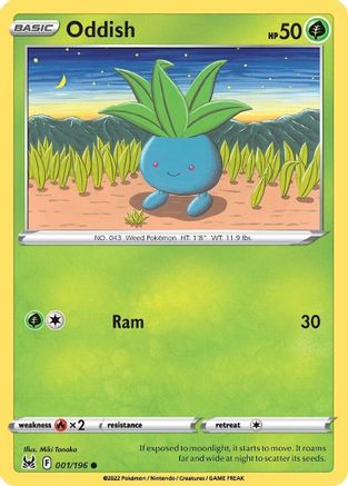 Oddish 001/196 - SWSH11 Lost Origin Reverse Holofoil