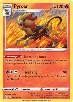Pyroar 029/196 - SWSH11 Lost Origin Reverse Holofoil