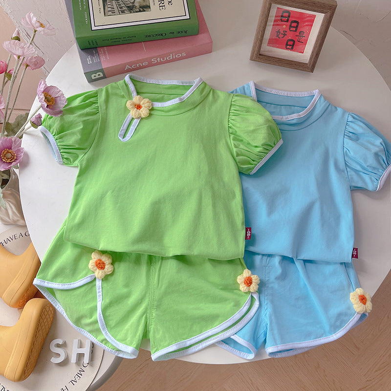 Summer thin short sleeved shorts two-piece set