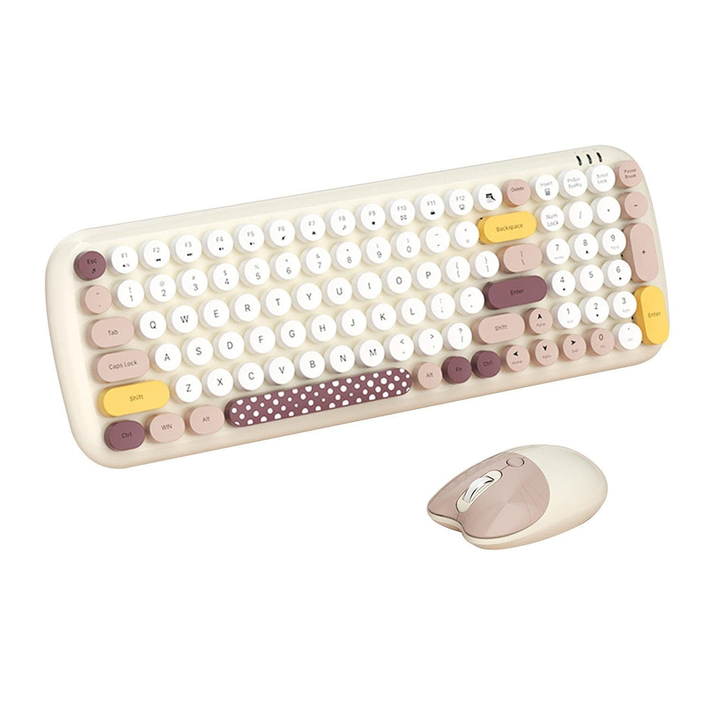 Wireless Keyboard & Mouse Combo - Soft Click, Colorful 100 Keys