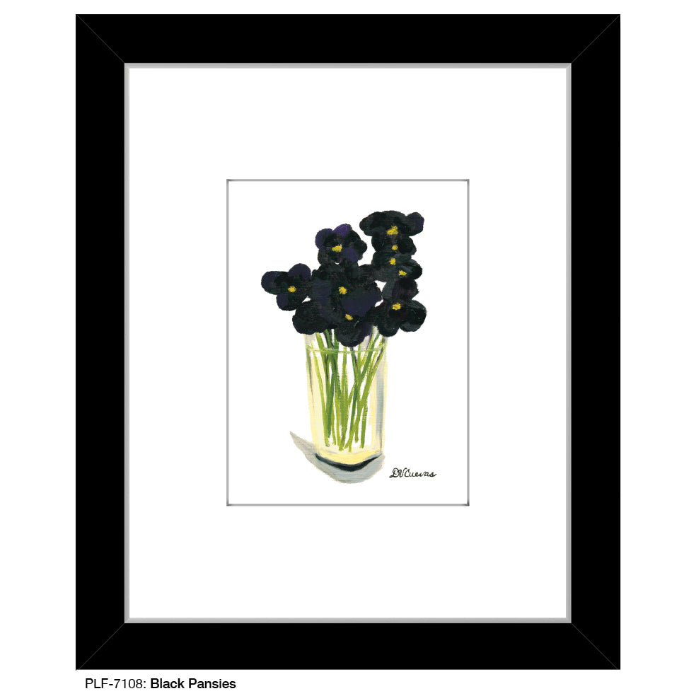 Black Pansies, Print (#7108B)