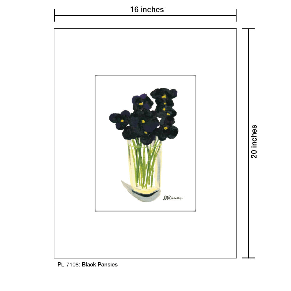 Black Pansies, Print (#7108B)
