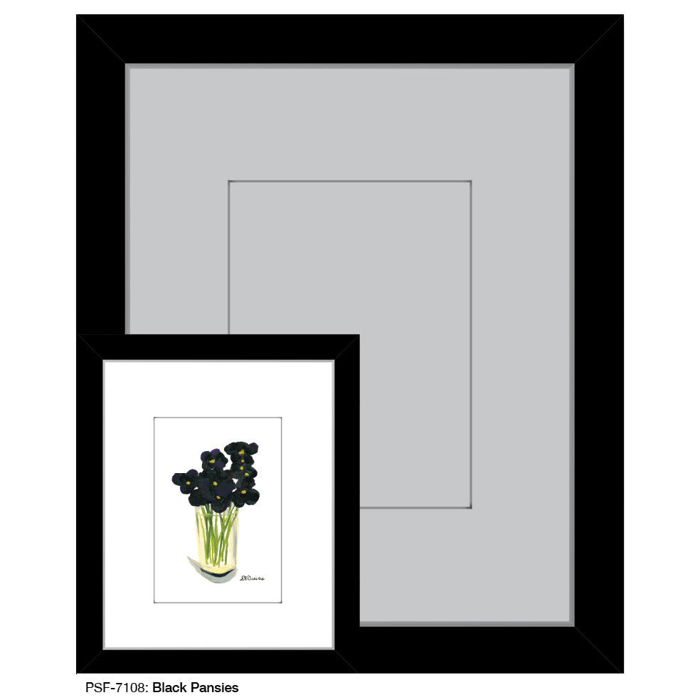 Black Pansies, Print (#7108B)