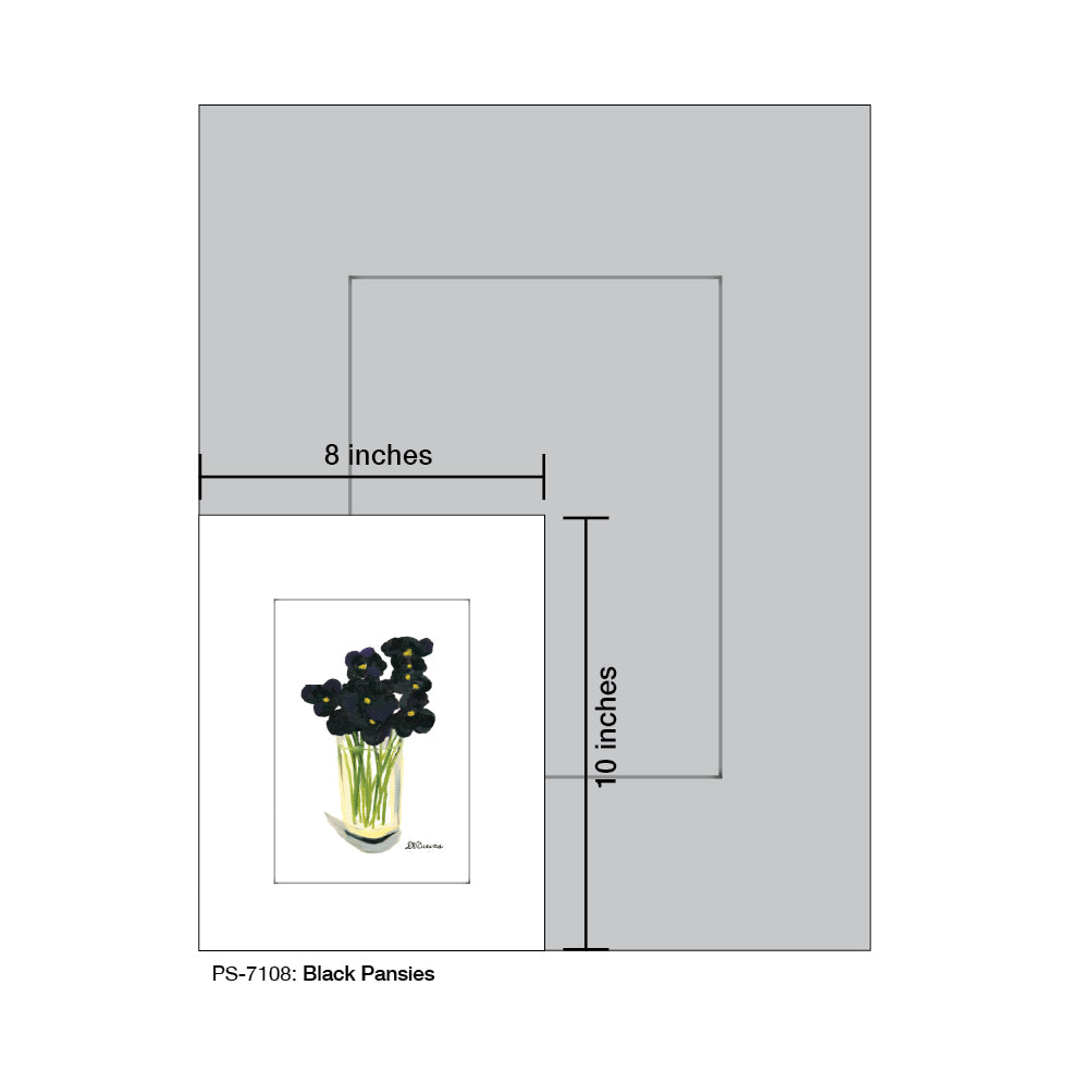 Black Pansies, Print (#7108B)