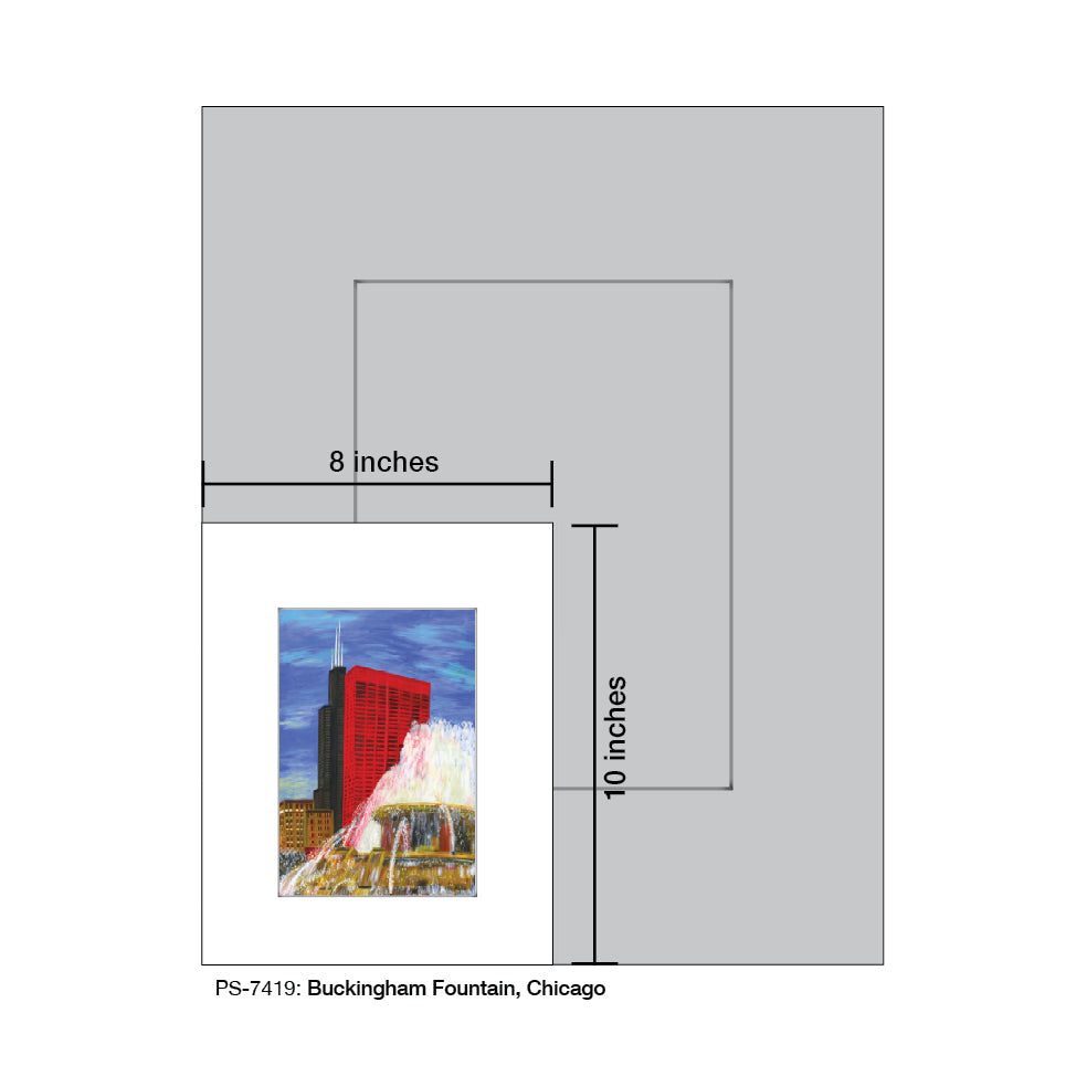 Buckingham Fountain, Chicago, Print (#7419A)