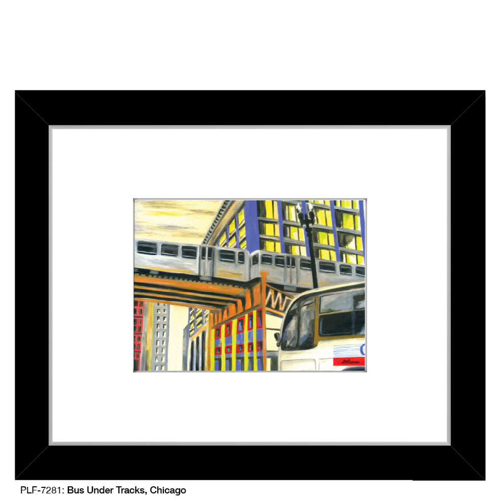 Bus Under Tracks, Chicago, Print (#7281A)