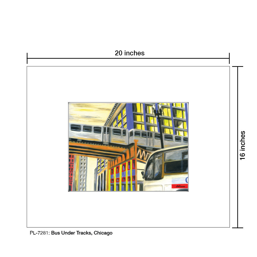 Bus Under Tracks, Chicago, Print (#7281A)