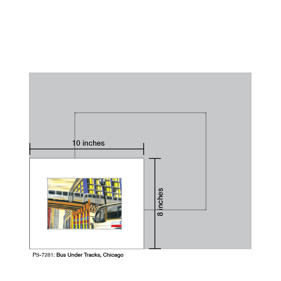 Bus Under Tracks, Chicago, Print (#7281A)