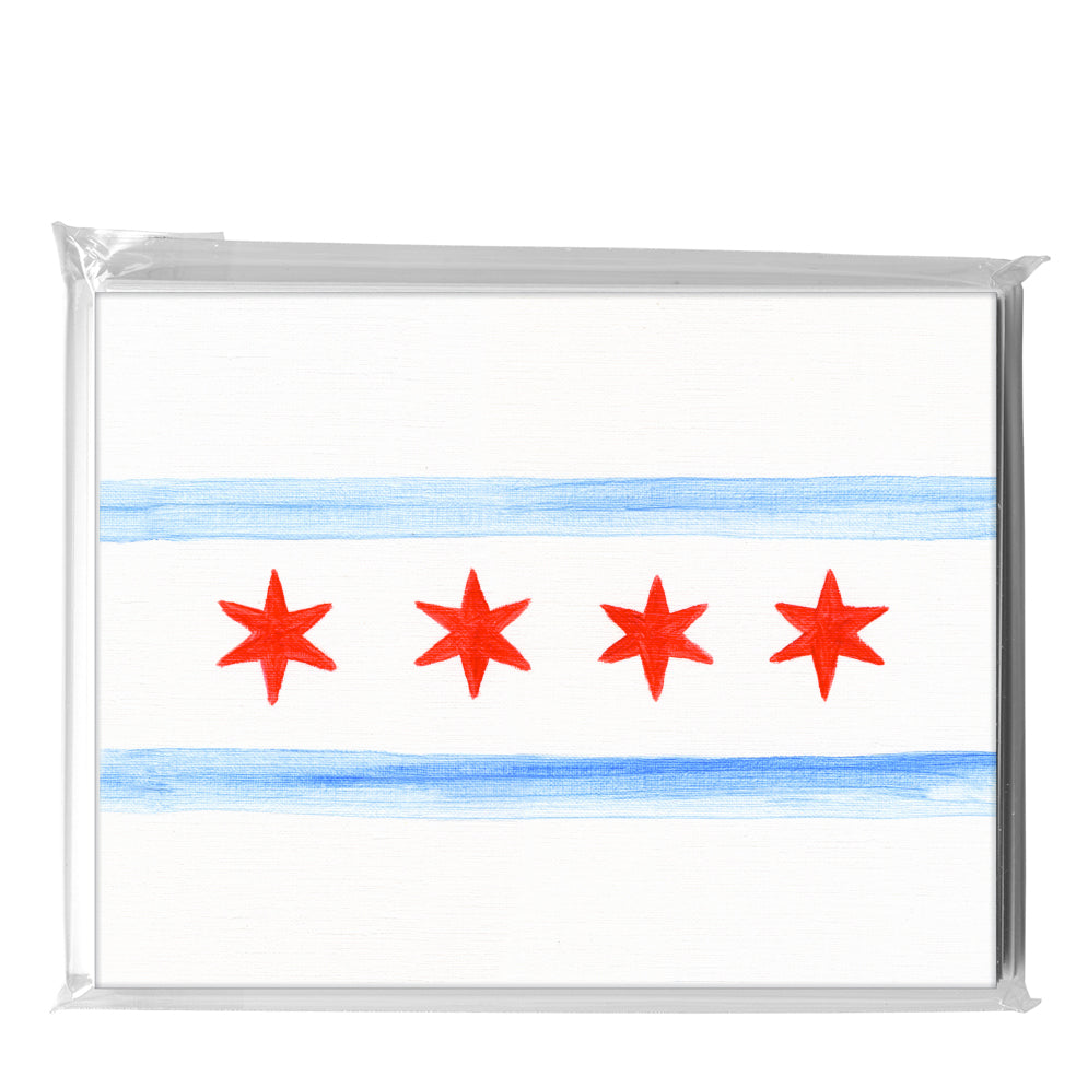 Flag of Chicago, Greeting Card (#8736A)