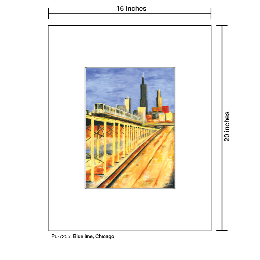 Blue Line, Chicago, Print (#7255A)