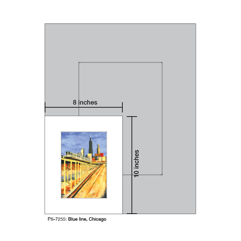 Blue Line, Chicago, Print (#7255A)