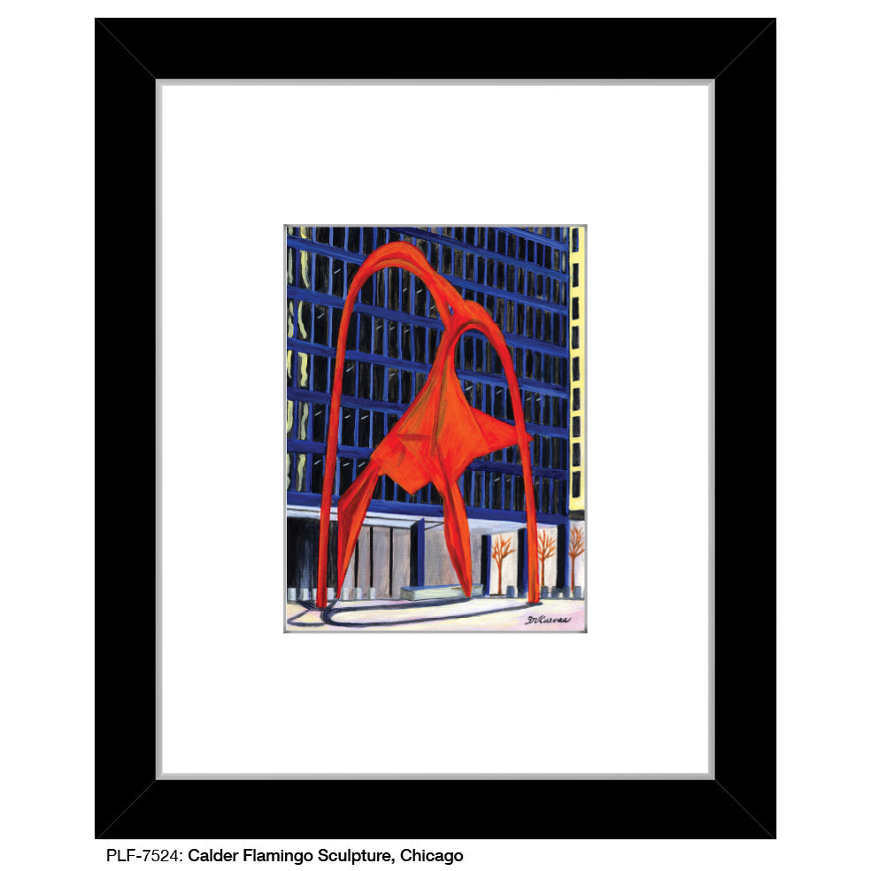 Calder Flamingo Sculpture, Chicago, Print (#7524A)
