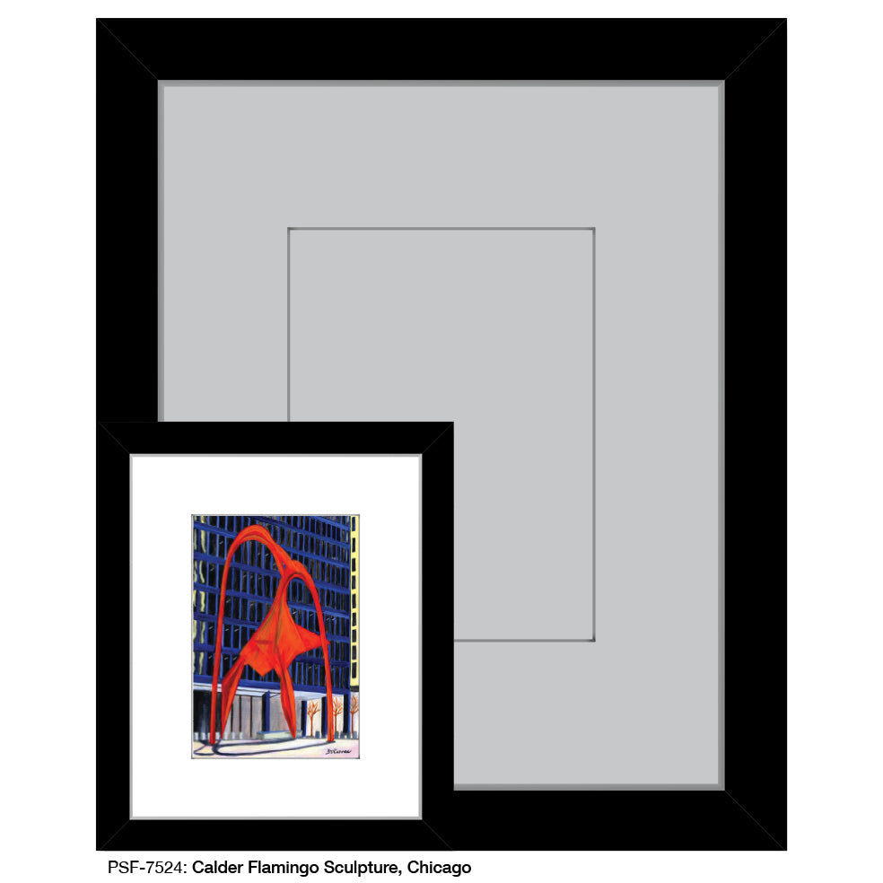 Calder Flamingo Sculpture, Chicago, Print (#7524A)