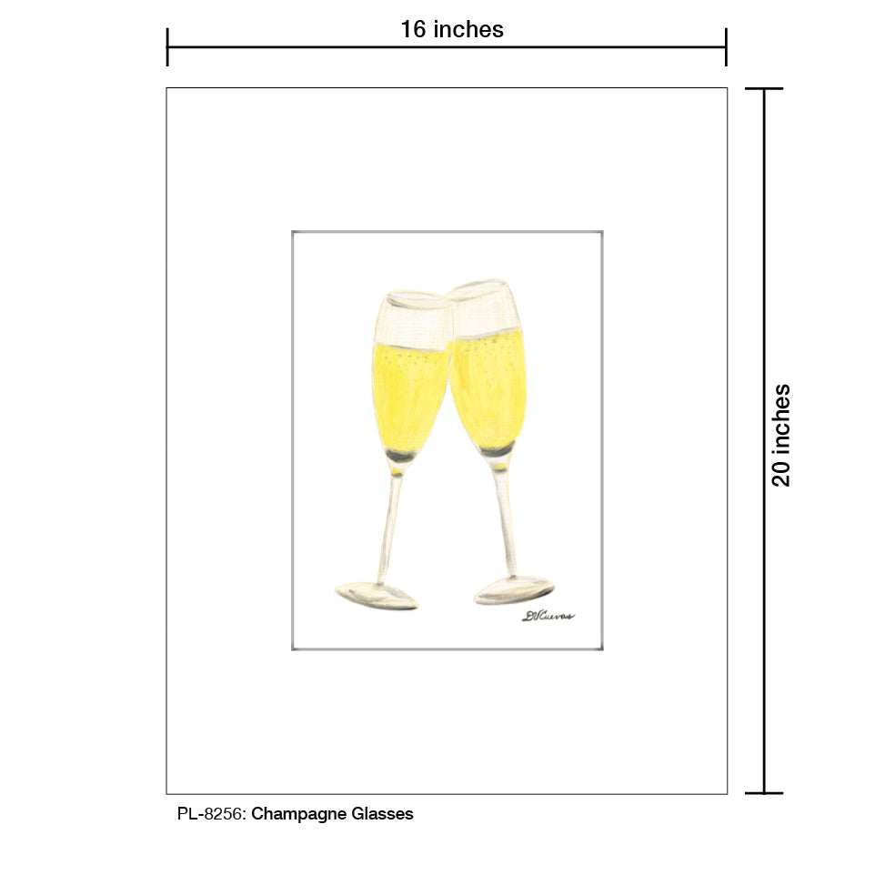 Champagne Glasses, Print (#8256D)