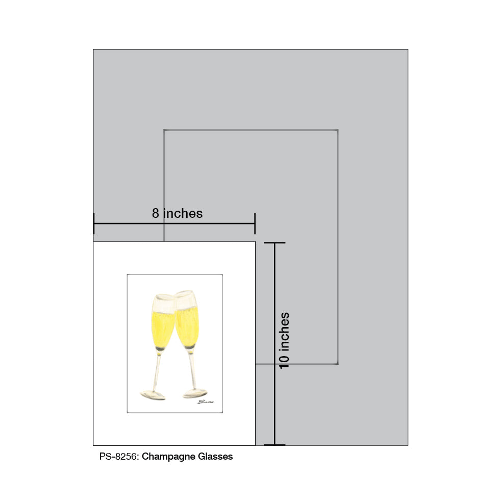 Champagne Glasses, Print (#8256D)