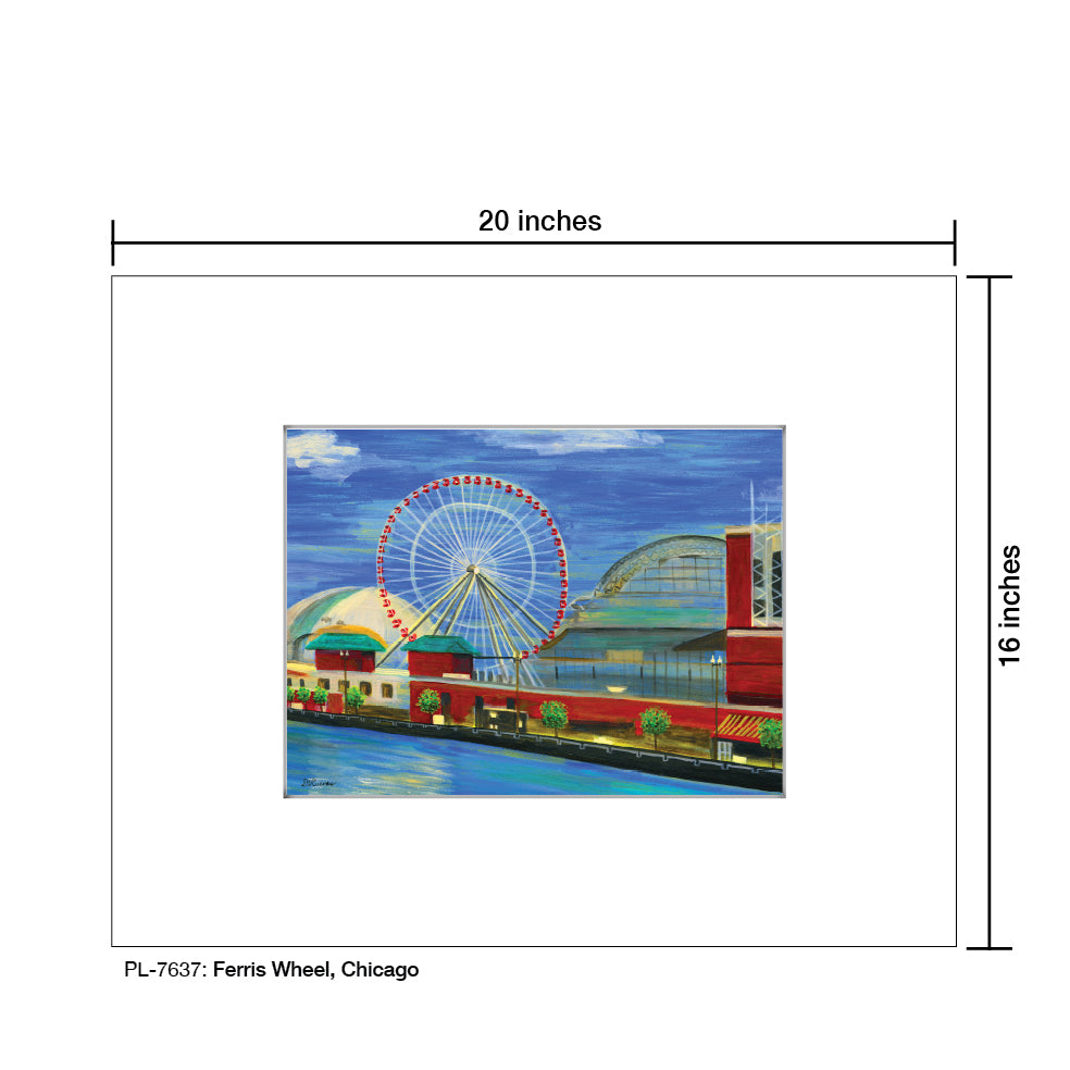Ferris Wheel, Chicago, Print (#7637A)
