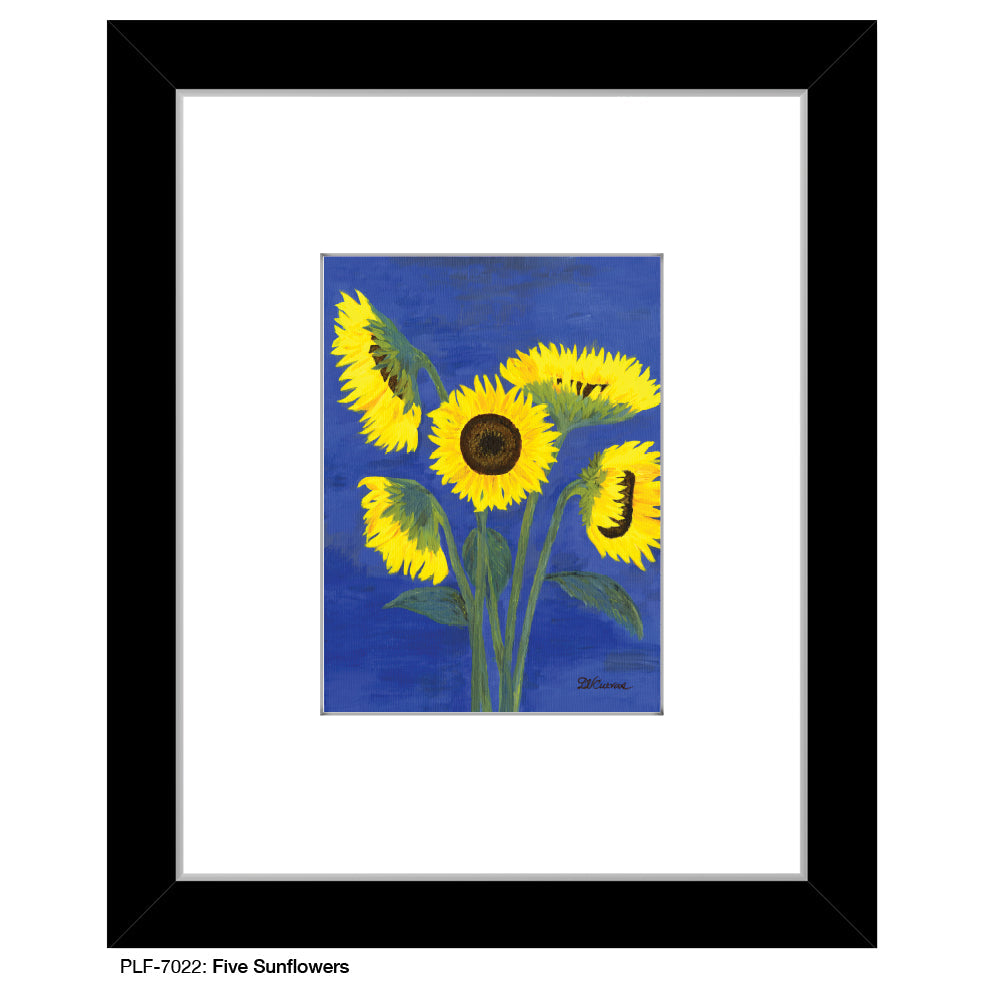 Five Sunflowers, Print (#7022A)