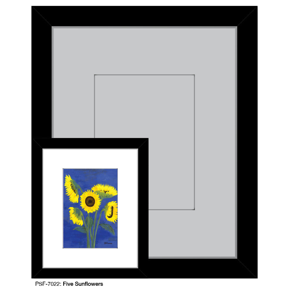 Five Sunflowers, Print (#7022A)
