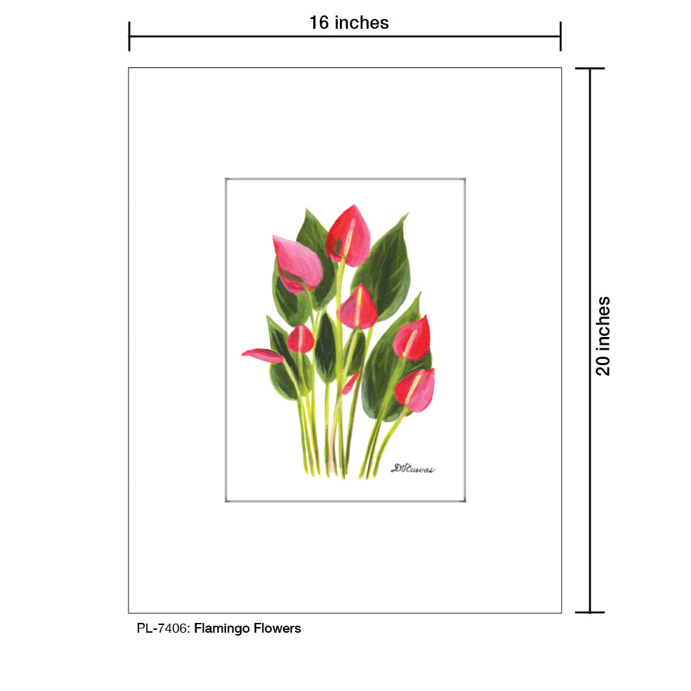 Flamingo Flowers, Print (#7406A)