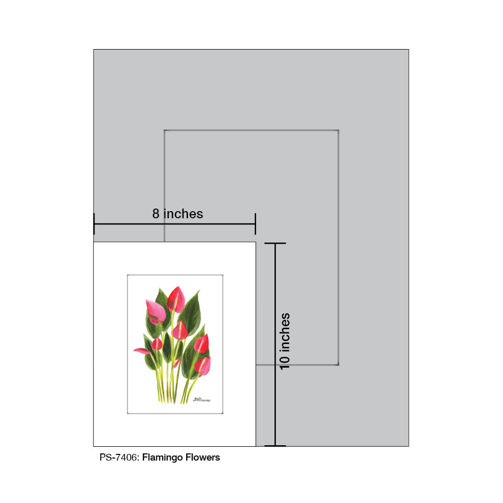 Flamingo Flowers, Print (#7406A)
