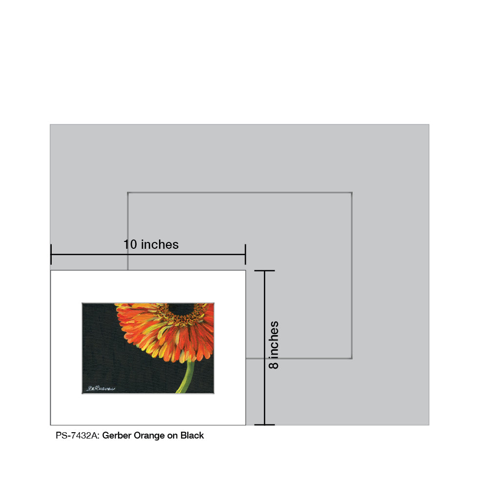 Gerber Orange on Black, Print (#7432A)