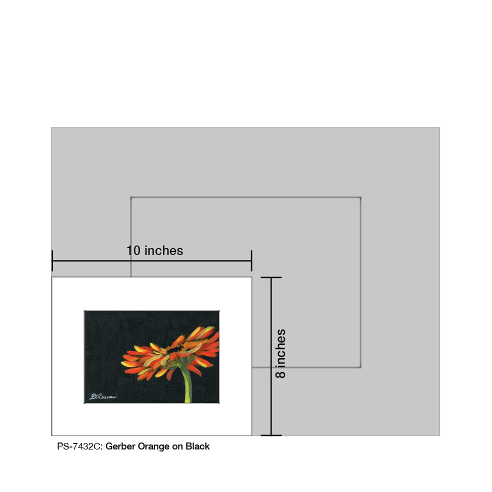 Gerber Orange on Black, Print (#7432C)