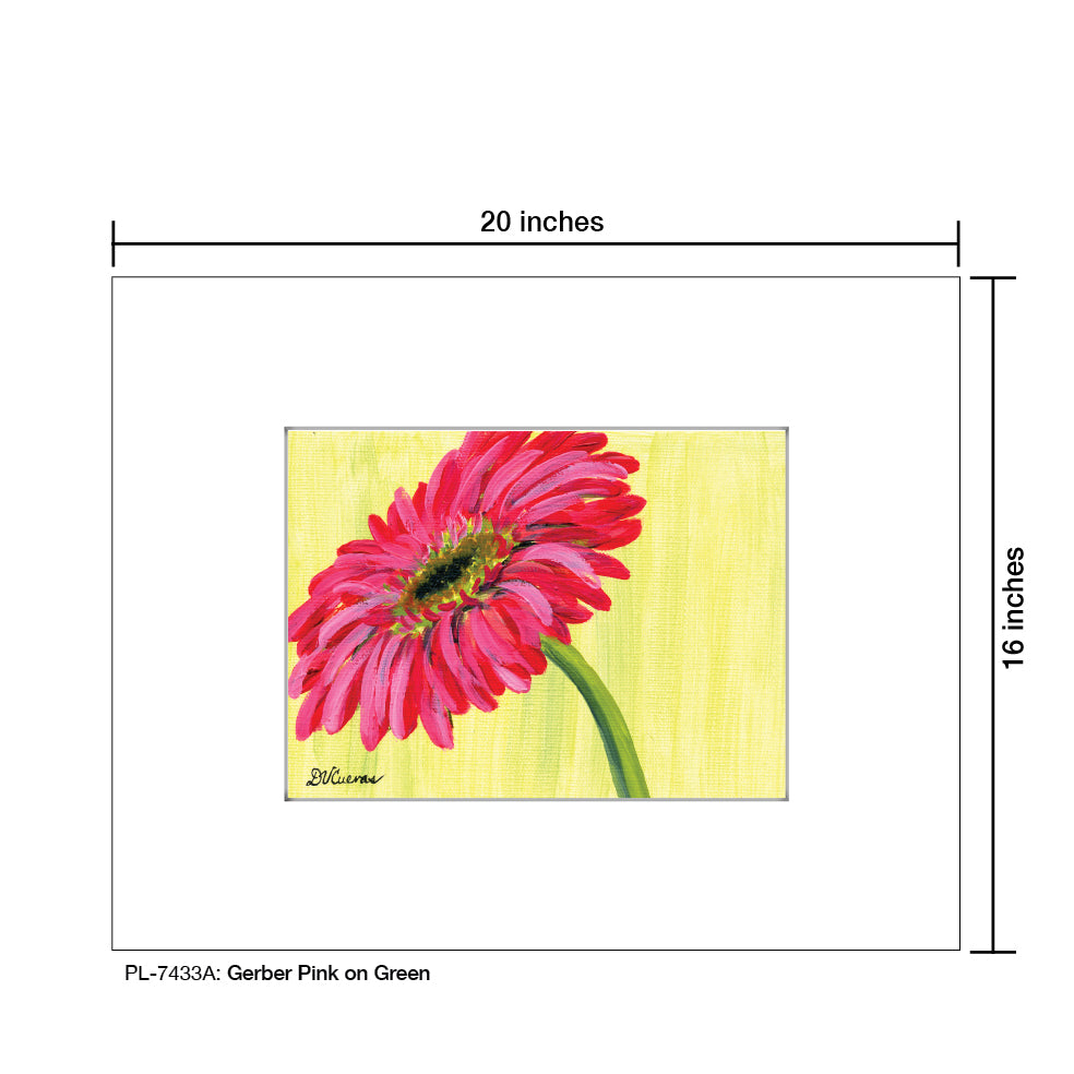 Gerber Pink on Green, Print (#7433A)