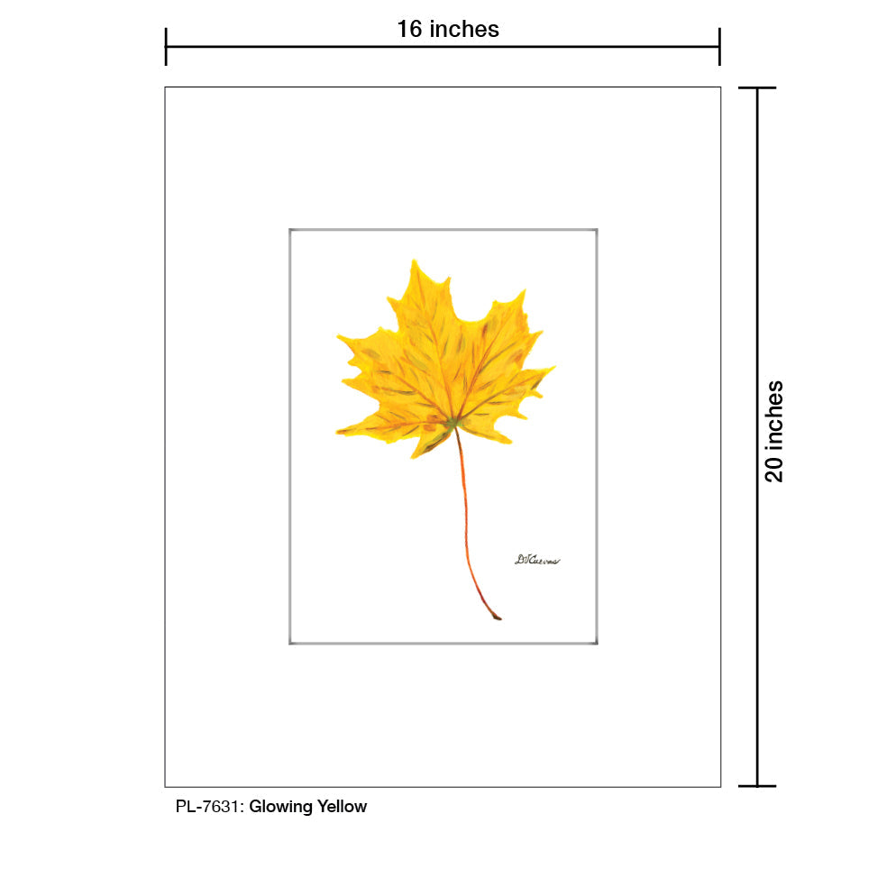Glowing Yellow Leaf, Print (#7631A)