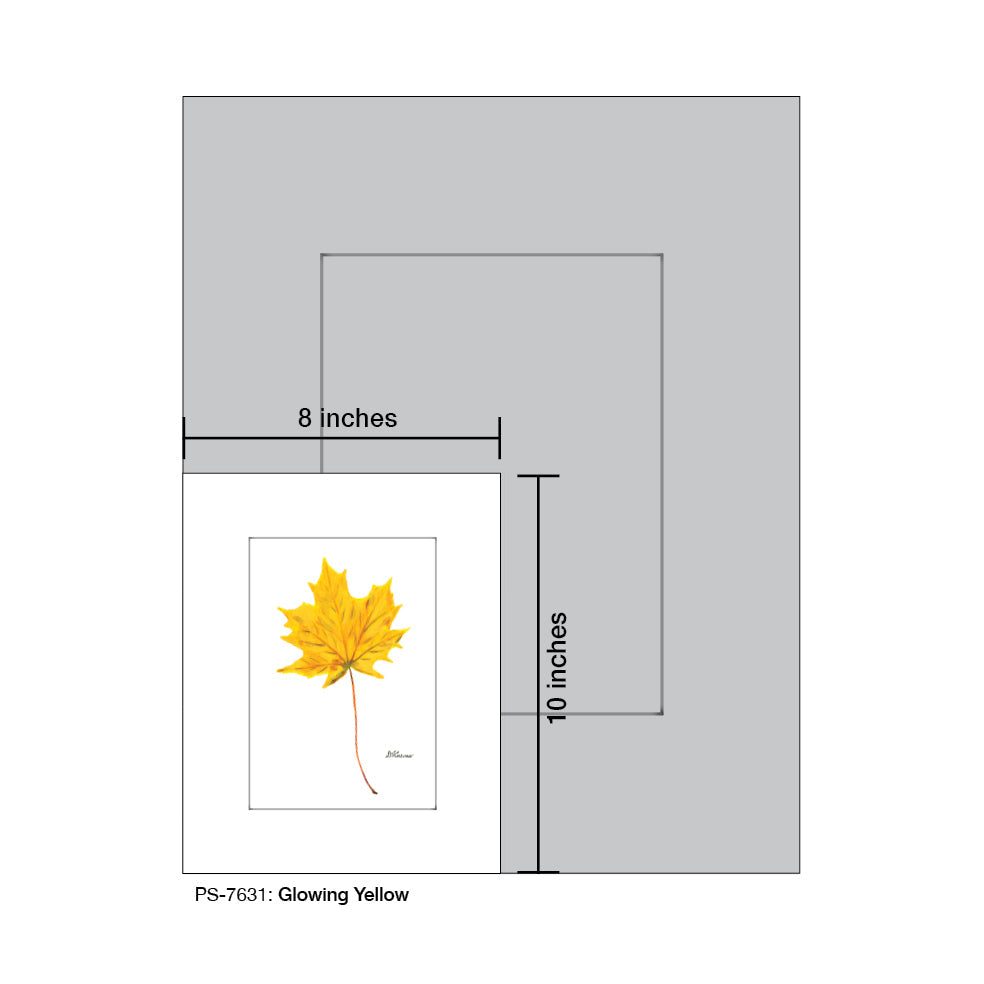 Glowing Yellow Leaf, Print (#7631A)