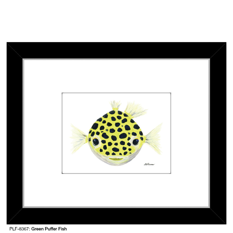 Green Puffer Fish, Print (#8367B)