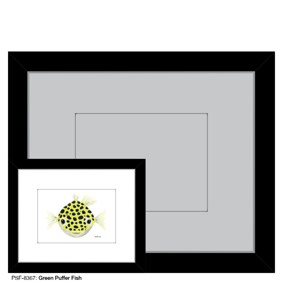 Green Puffer Fish, Print (#8367B)
