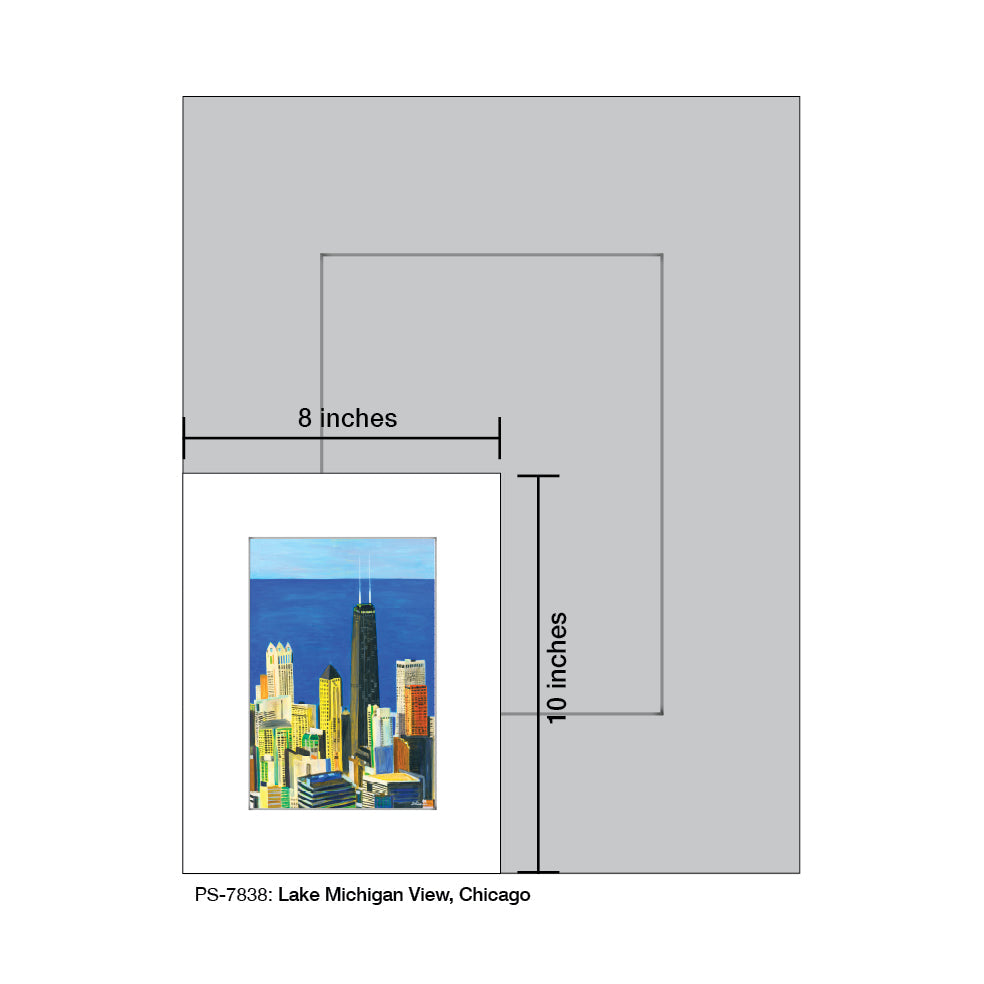 Lake Michigan View, Chicago, Print (#7838A)