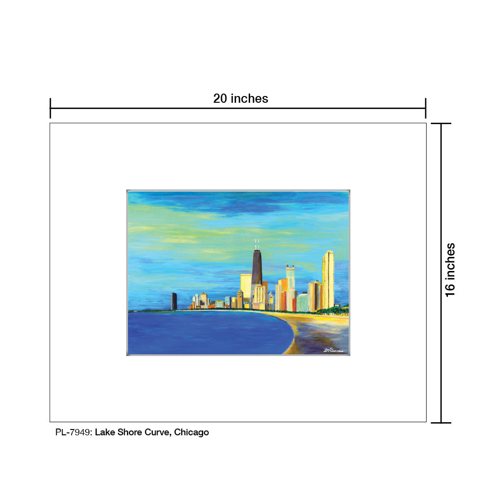 Lake Shore Curve, Chicago, Print (#7949A)