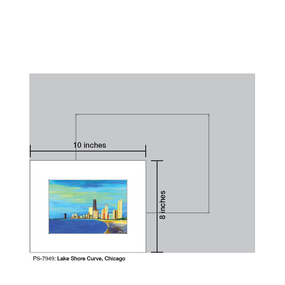 Lake Shore Curve, Chicago, Print (#7949A)