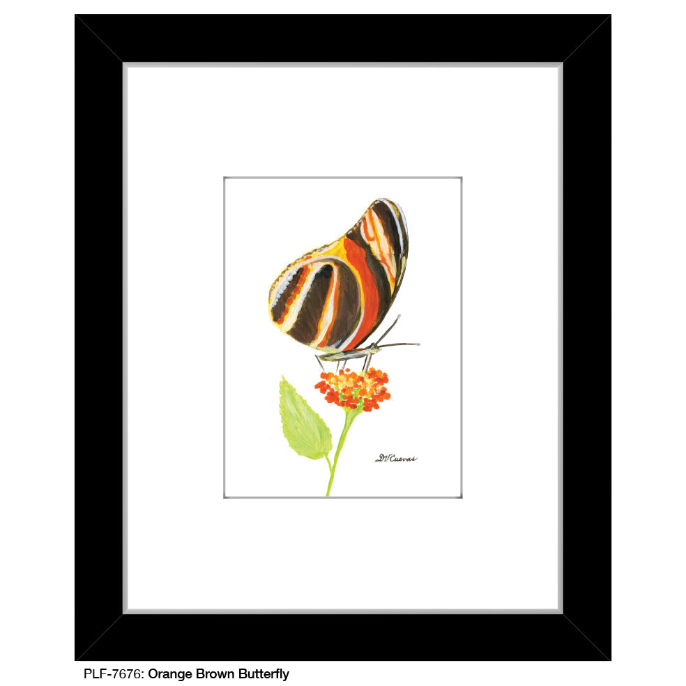 Orange Brown Butterfly, Print (#7676A)