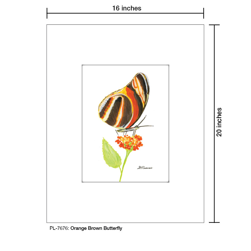 Orange Brown Butterfly, Print (#7676A)