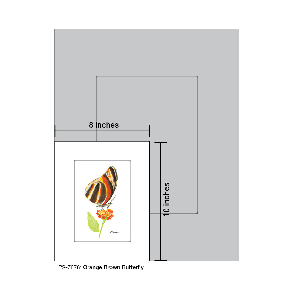 Orange Brown Butterfly, Print (#7676A)