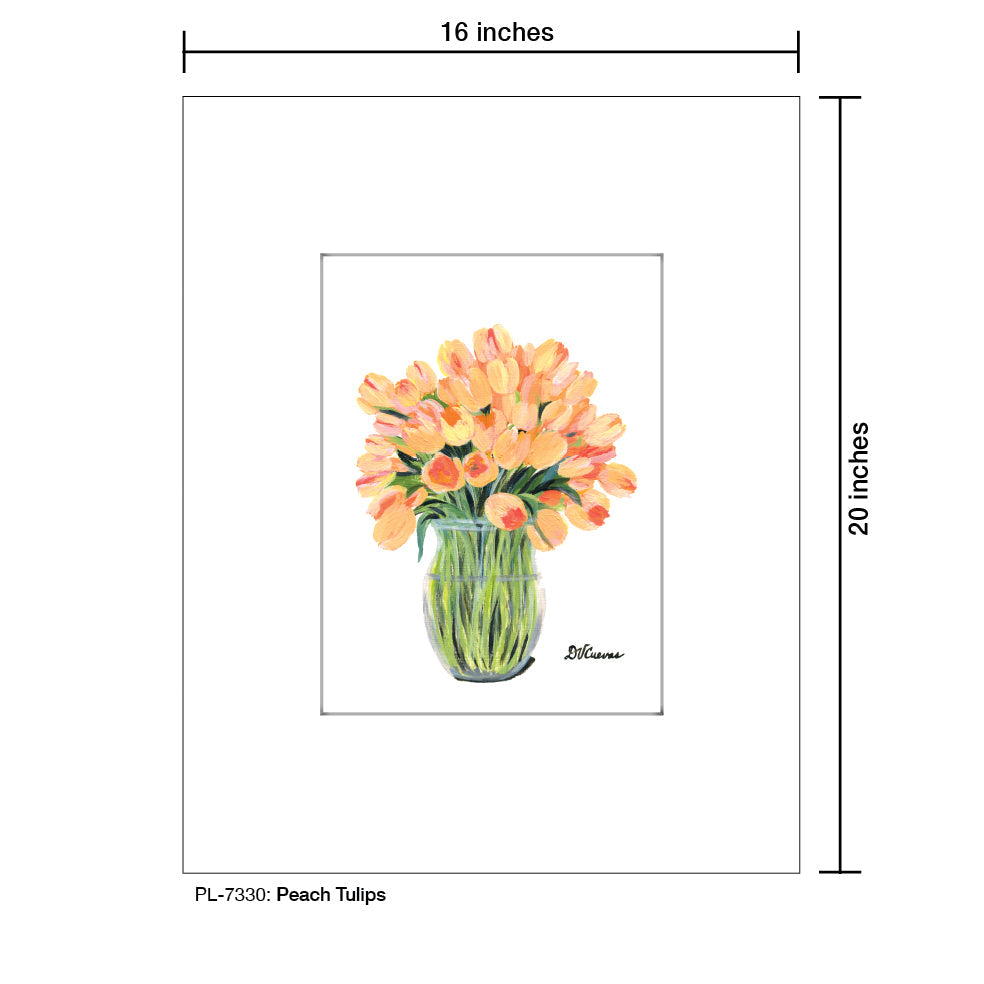 Peach Tulips, Print (#7330A)