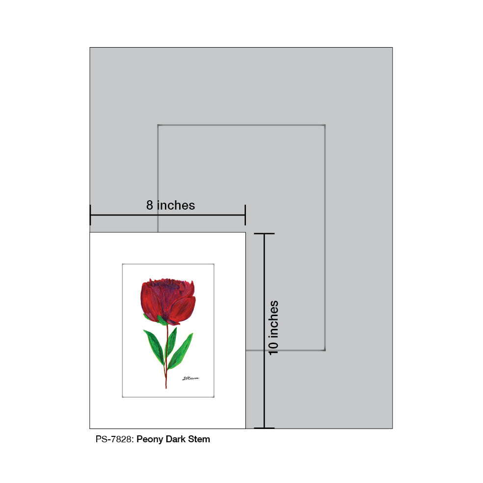 Peony Dark Stem, Print (#7828A)